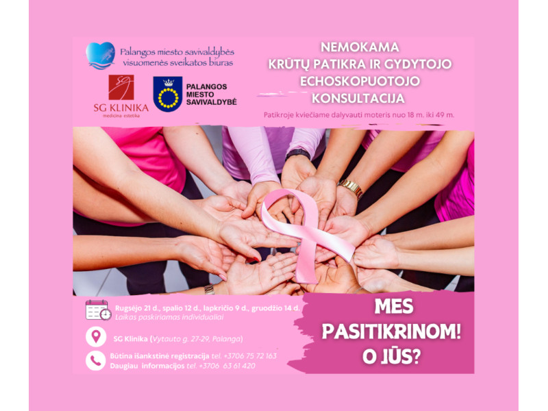 Palangos miesto savivaldybės visuomenės sveikatos biuras kviečia į nemokamą patikrą ir konsultaciją