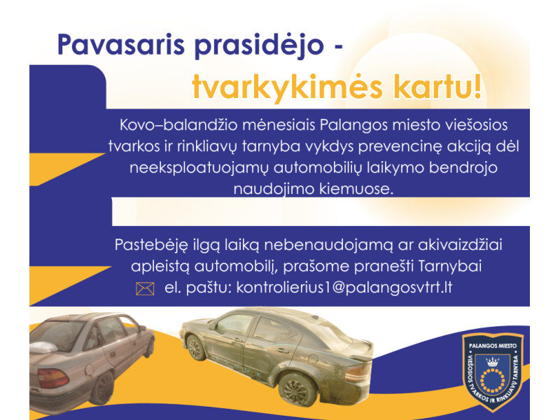 Raginame pasirūpinti savo nebeeksploatuojamais automobiliais ir patraukti juos iš bendrojo naudojimo kiemų