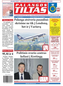 Palangos tilto laikraštis, Data: 2015-11-09, Numeris: 85(1421) 