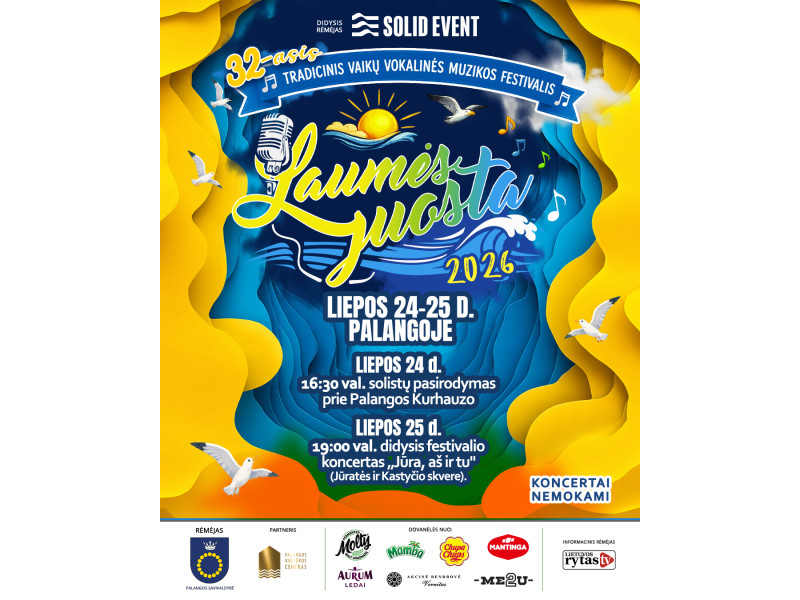 Liepos 24-25 d. Palangoje - festivalis "Laumės juosta"
