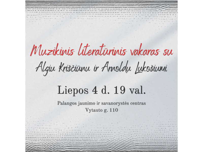 Algis Kriščiūnas kviečia į parodą ir susitikimus Palangos jaunimo ir savanorystės centre