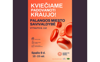 Spalio 9 d. Savivaldybėje kraujo donorystės akcija
