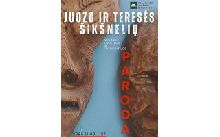 Bibliotekoje – Juozo ir Teresės Šikšnelių meninės drožybos ir fotografijos paroda