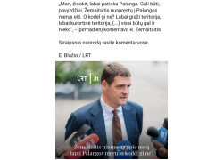 Į Palangos merus nusitaikiusiam Žemaitaičiui kurorto meras atrėžė: „Patogiai įsitaisykit ant gulto, pasimėgaukite jūros vaizdais ir būtinai pasitepkite kremu nuo saulės“