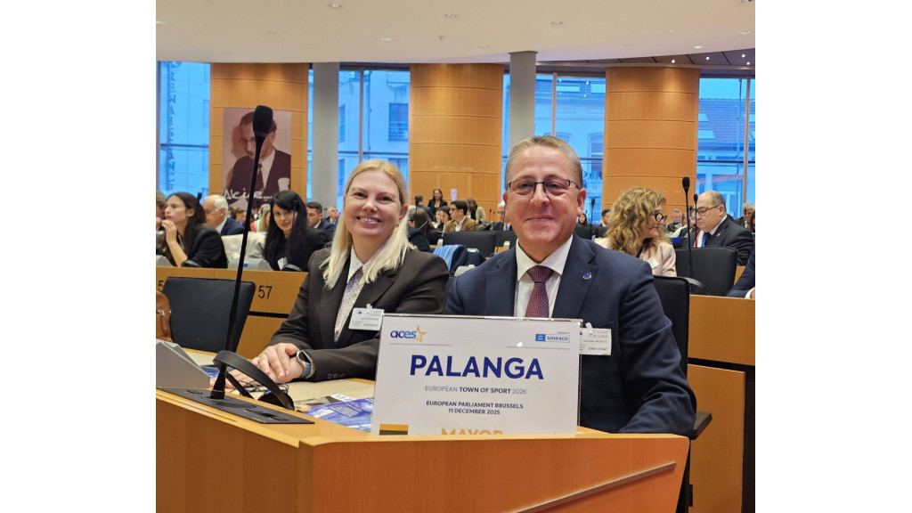 Palangai Briuselyje įteiktas garbingas apdovanojimas už nuoseklų sporto infrastruktūros vystymą