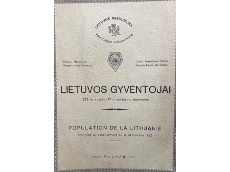 Informacinis leidinys „Lietuvos gyventojai. 1923 m. rugsėjo 17 d. surašymo duomenys“, 1926 m.