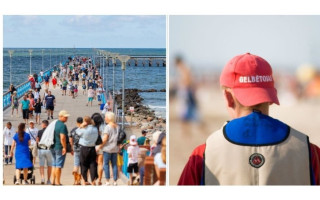 Palangoje įspėtas poilsiautojas, dėvėjęs glaudes su sovietine simbolika