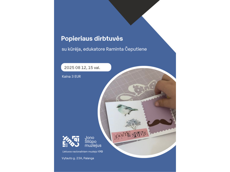 Popieriaus dirbtuvės su kūrybatorijos rezidente Raminta Čeputiene