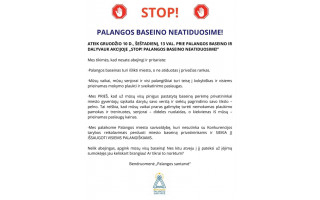 Palangiškiai kviečiami rytoj, gruodžio 10 dieną, dalyvauti akcijoje prie baseino: "Stop! Palangos baseino neatiduosime"