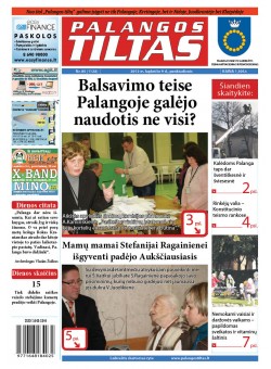 Palangos tilto laikraštis, Data: 2012-11-08, Numeris: 85 (1128) 