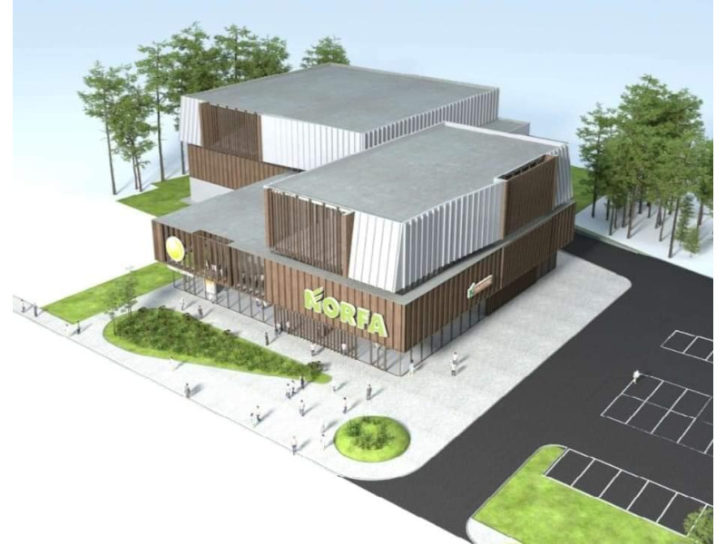 Prasideda naujo prekybos centro „Norfa“ su uždarais teniso kortais statyba 