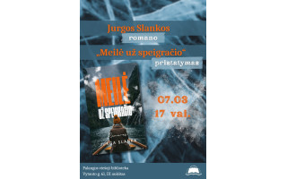 Jurgos Slankos romano „Meilė už speigračio“ pristatymas