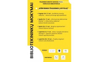Palangos viešoji biblioteka organizuoja ir įgyvendina kvalifikacijos bei kompetencijų ugdymo projektą bibliotekininkams „Kūrybinis žvilgsnis į rytojų“