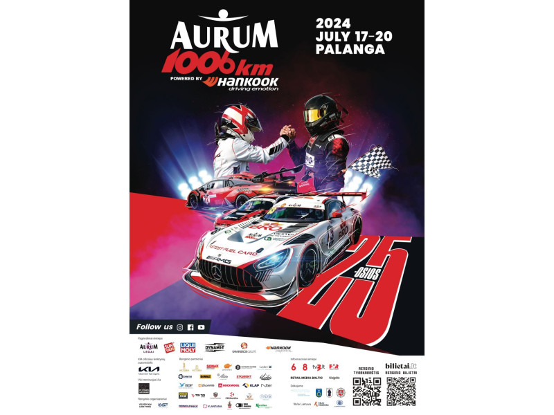 Liepos 17-20 d. Palangoje - Aurum 1006 km Powered By Hankook lenktynės