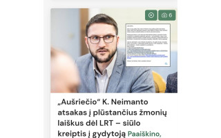 Palangos meras Šarūnas Vaitkus: „Šalin rankas nuo laisvo žodžio“