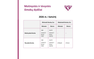 2026-aisiais atnaujinamos „Sodros“ išmokų ribos: kas keičiasi