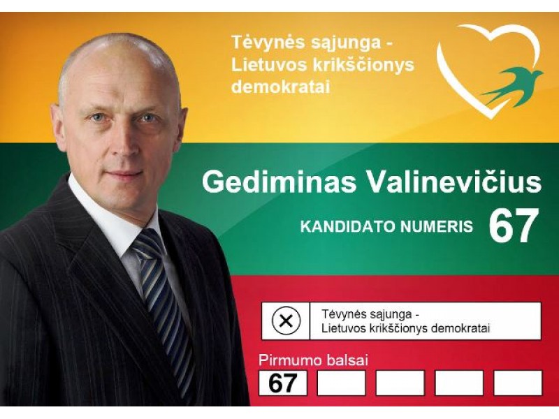 Gediminas Valinevičius- TS-LKD sąraše yra 67.