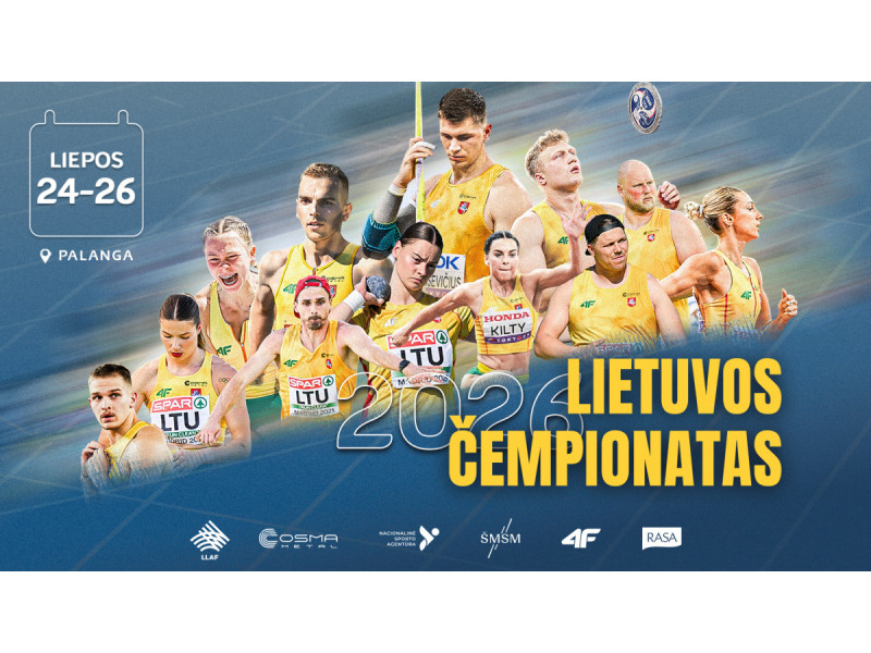 Liepos 24–26 dienomis Palangoje vyks Lietuvos lengvosios atletikos čempionatas