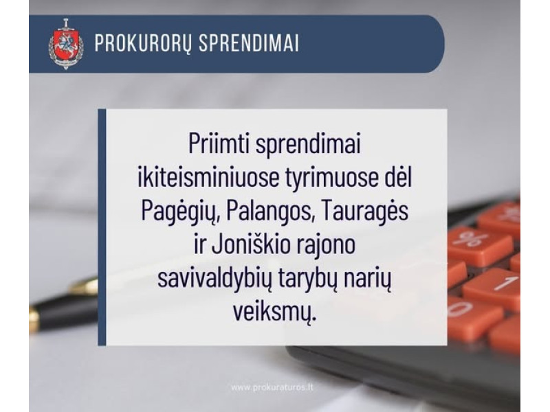 Generalinė prokuratūra nutraukė tyrimus dėl „čekiukų“ Palangos miesto tarybos narių Dainiaus Želvio ir Sauliaus Simės atžvilgiu 