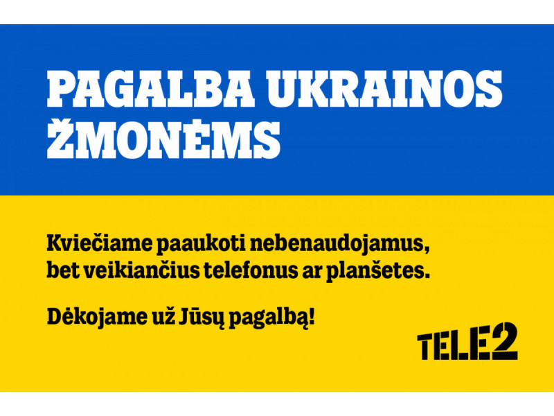 „Tele2“ iniciatyva: ukrainiečiams perduota apie 1000 lietuvių paaukotų įrenginių