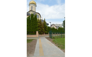 Atnaujintas pėsčiųjų takas tarp stadiono ir cerkvės