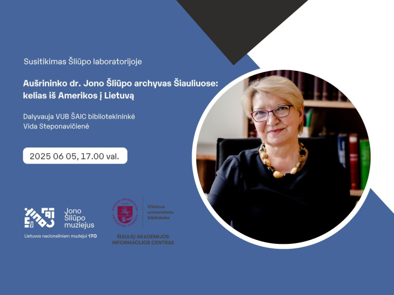 Aušrininko dr. Jono Šliūpo archyvas Šiauliuose: kelias iš Amerikos į Lietuvą. Dalyvauja archyvo bibliotekininkė Vida Steponavičienė