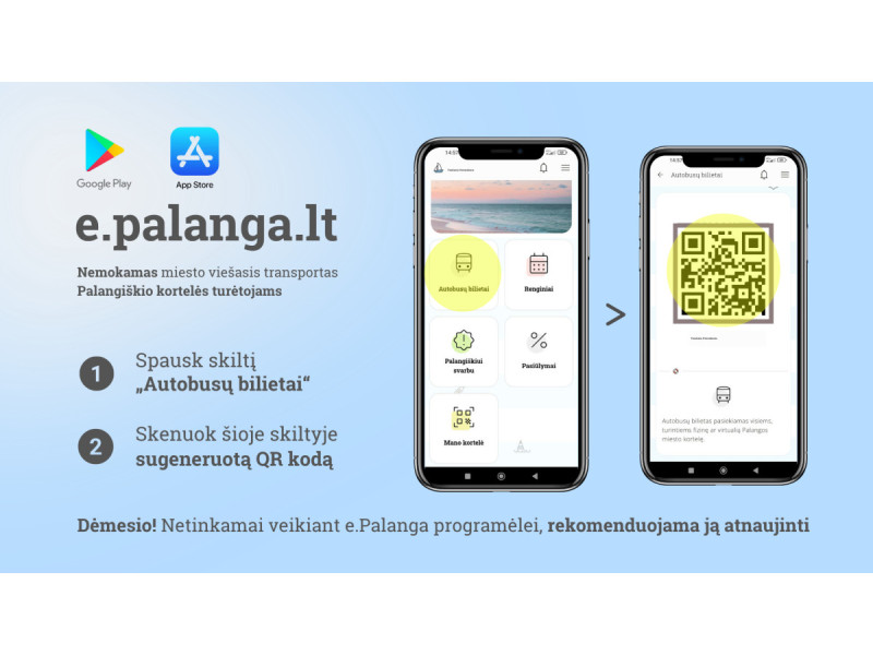 Svarbu Palangiškio kortelės turėtojams, besinaudojantiems viešuoju transportu