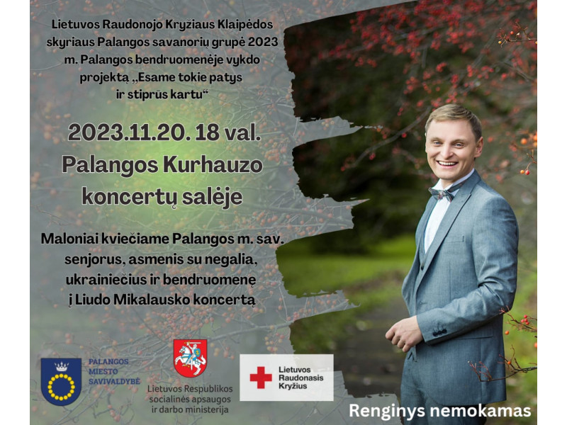 Lapkričio 20 d. Kurhauze – nemokamas Liudo Mikalausko koncertas