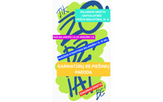  Bibliotekoje - karikatūrų be piešinių paroda „Tik žodžiai“
