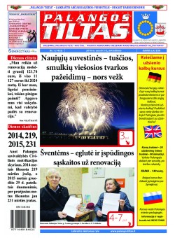 Palangos tilto laikraštis, Data: 2016-01-04, Numeris: 1(1435) 
