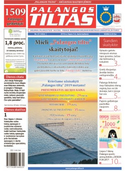Palangos tilto laikraštis, Data: 2018-07-04, Numeris: 27(1652) 