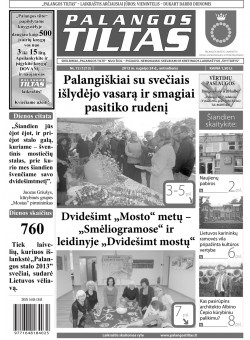 Palangos tilto laikraštis, Data: 2013-09-23, Numeris: 72 (1213) 