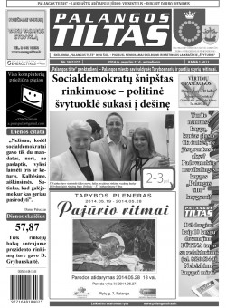 Palangos tilto laikraštis, Data: 2014-05-26, Numeris: 39(1277) 