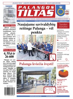 Palangos tilto laikraštis, Data: 2016-09-22, Numeris: 71(1505) 