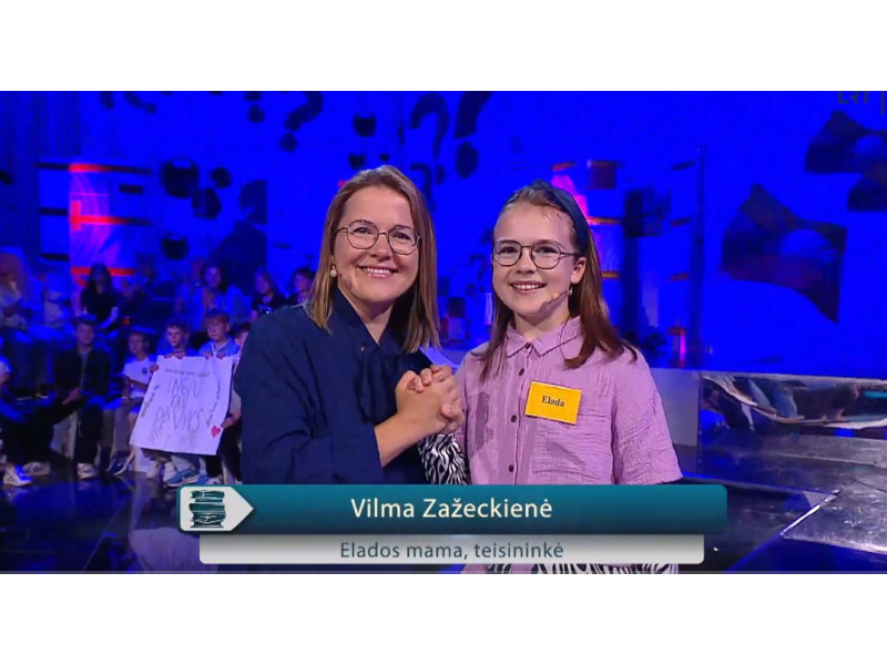 Elada Zažeckytė su mama Vilma TV žaidime „Tūkstantmečio vaikai. Tėvų lyga"