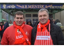 LSDP Palangos skyriaus nariai Artūras Sabaliauskas (kairėje) ir Aleksandras Jokūbauskas