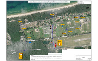 Eismo ribojimo schema, taikoma vykdant Kunigiškių gatvės Palangoje rekonstravimo darbus, nuo lapkričio 21 d. iki lapkričio 27 d.