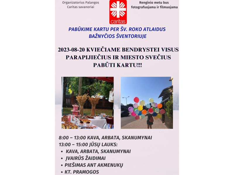 Palangos Caritas kviečia bendrystei