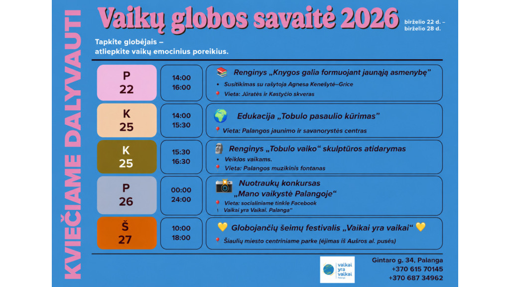 Prasideda Vaikų globos savaitė – visuomenė kviečiama pažvelgti į globą be stereotipų
