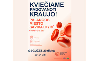 Gegužės 20 d. Savivaldybėje kraujo donorystės akcija