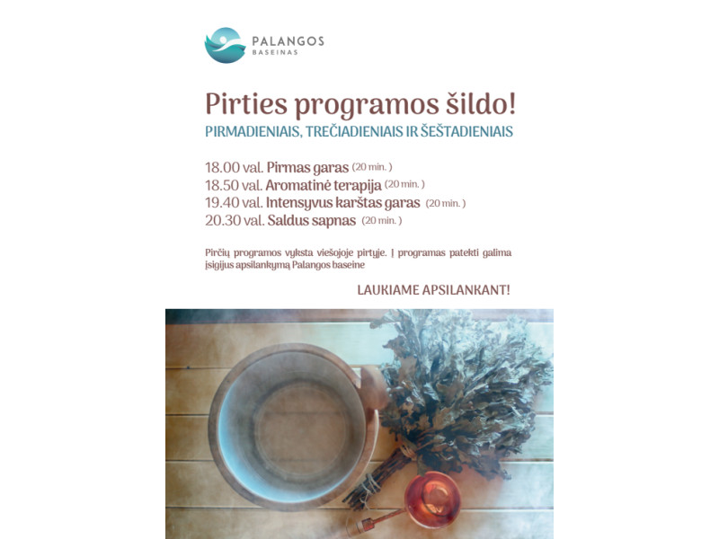Pirties programos Palangos baseine