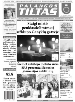 Palangos tilto laikraštis, Data: 2013-09-16, Numeris: 70 (1211) 