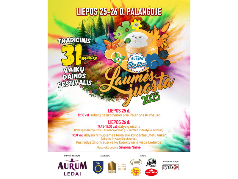 Liepos 25-26 d. į Palangą pakvies vaikų ir jaunimo populiariosios vokalinės muzikos festivalis „Laumės juosta“