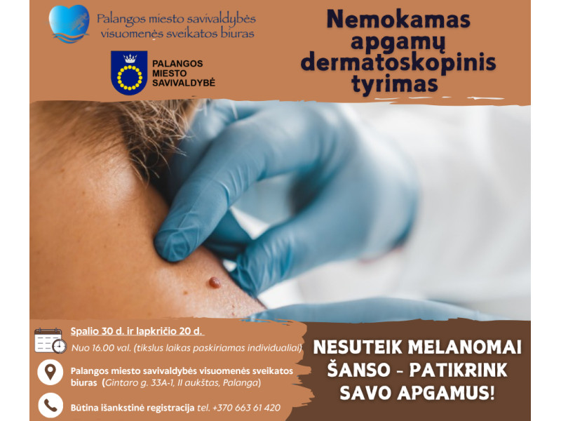 Nemokamas apgamų dermatoskopinis tyrimas