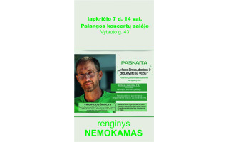 Lapkričio  7 d. 14 val. Palangos koncertų salėje bus skaitoma paskaita „Mano žinios, darbas ir draugystė su vėžiu“