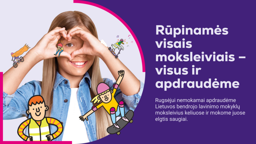 „Lietuvos draudimas“ rugsėjį vėl apdraus visus Palangos miesto moksleivius, vyks saugaus elgesio kelyje pamokos