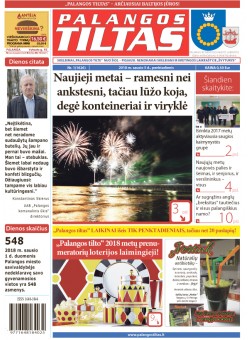 Palangos tilto laikraštis, Data: 2018-01-04, Numeris: 1(1626) 