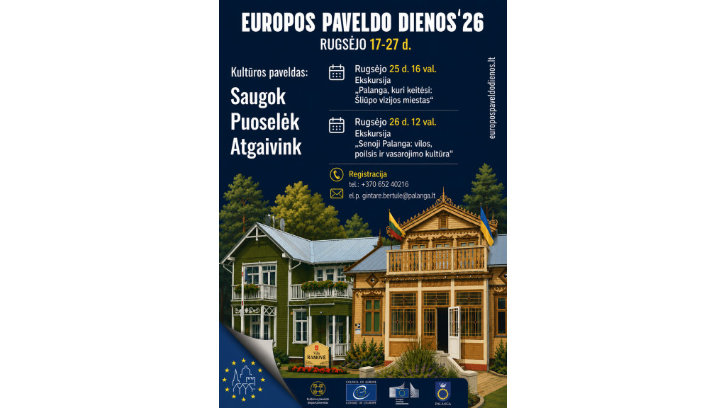 Europos paveldo dienos 2026 Palangoje: Saugok. Puoselėk. Atgaivink.