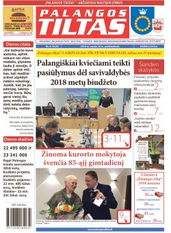 Palangos tilto laikraštis, Data: 2018-01-25, Numeris: 4(1629) 