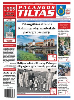 Palangos tilto laikraštis, Data: 2019-08-23, Numeris: 33 (1708) 